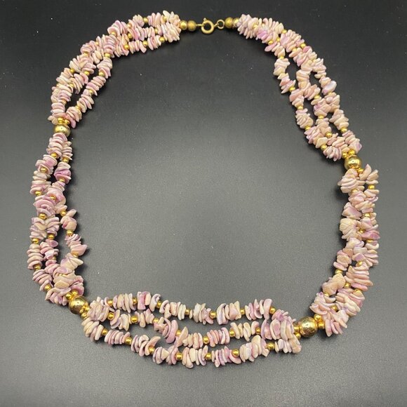 Vintage Lot of 3 Boho Natural Necklaces Shell Wood Seed Coconut Leaf Pendant - Picture 2 of 15